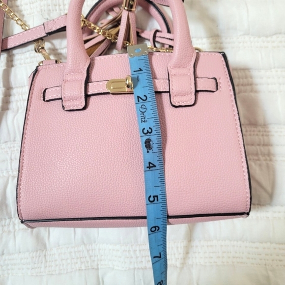 Pink Faux Leather Mini Crossbody Bag - Picture 2 of 14